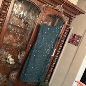 Sparkling Teal Sequin Dress